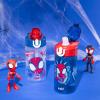 Zak Designs Bluey Kids Water Bottle Durable Plastic Spout Cover and Built-in Carrying Loop, Leak-Proof Water Design for Travel, (16oz, 2pc Set), 2pk(Spidey and His Amazing Friends)