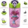 Zak Designs Bluey Kids Water Bottle Durable Plastic Spout Cover and Built-in Carrying Loop, Leak-Proof Water Design for Travel, (16oz, 2pc Set), 2pk(Trolls 2 Bottle 2pk)