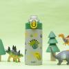 Zak Designs Bluey Sage Kids Water Bottle For School or Travel, 14oz Stainless Steel Water Bottle With Straw, Handle, and Leak-Proof, Pop-Up Spout Cover (Bluey & Bingo)(Dino)