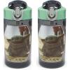 Zak Designs Bluey Kids Water Bottle Durable Plastic Spout Cover and Built-in Carrying Loop, Leak-Proof Water Design for Travel, (16oz, 2pc Set), 2pk(Baby Yoda Bottle 2pk)