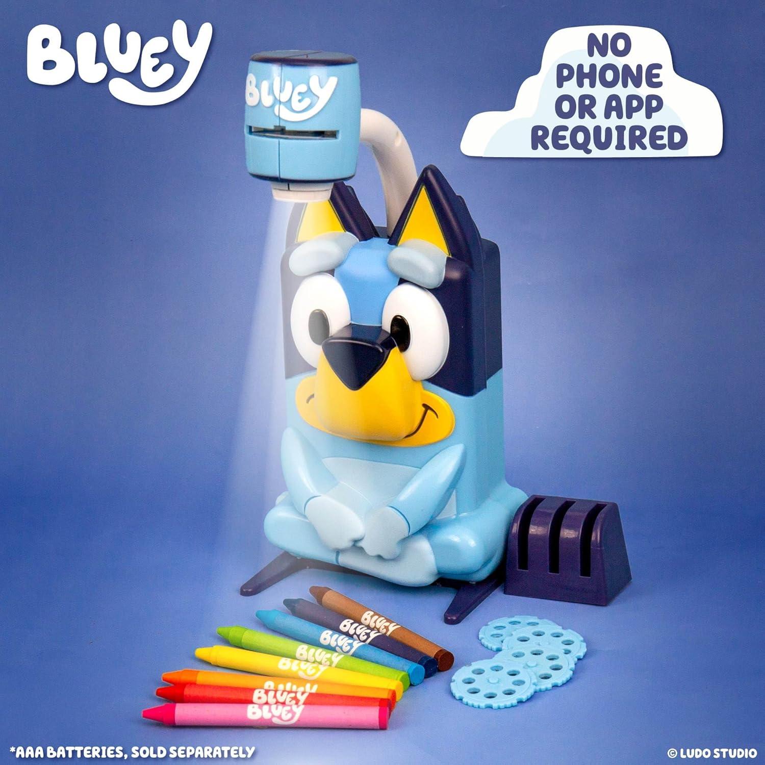 imageBluey Draw N Create Projector Toy Includes Slides to Trace amp Color Scenes with Crayons Batteries Required