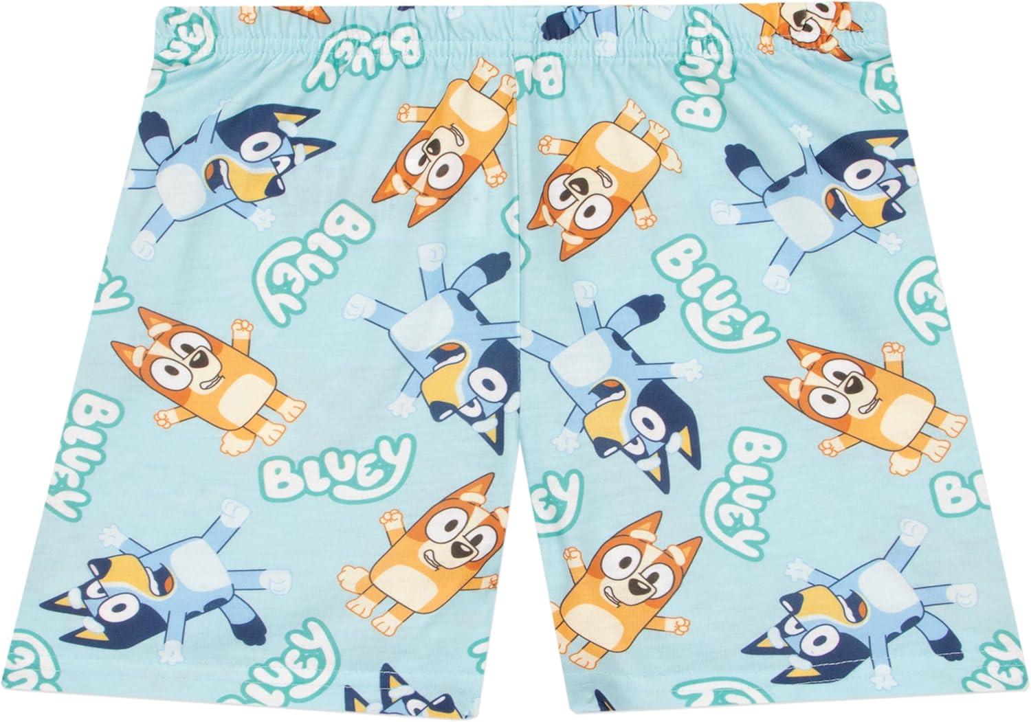imageBluey Drop Shoulder TShirt and Shorts Outfit Set Toddler to Big Kid Sizes 2T 1012Short Sleeve