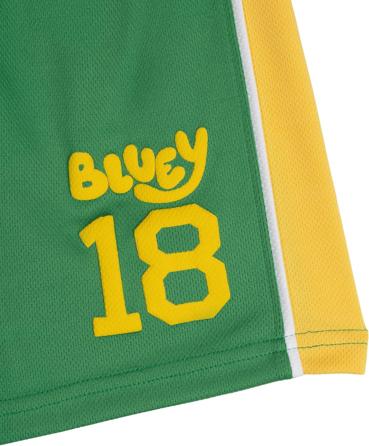 imageBluey TShirt and Mesh Shorts Outfit Set Infant to Big Kid Sizes 12 Months 1012Yellow Green
