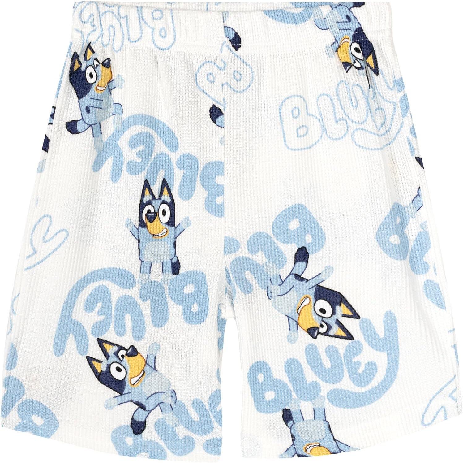 imageBluey Waffle TShirt amp Shorts Set Infant to Little Kid Sizes 12 Months 78Offwhite Blue