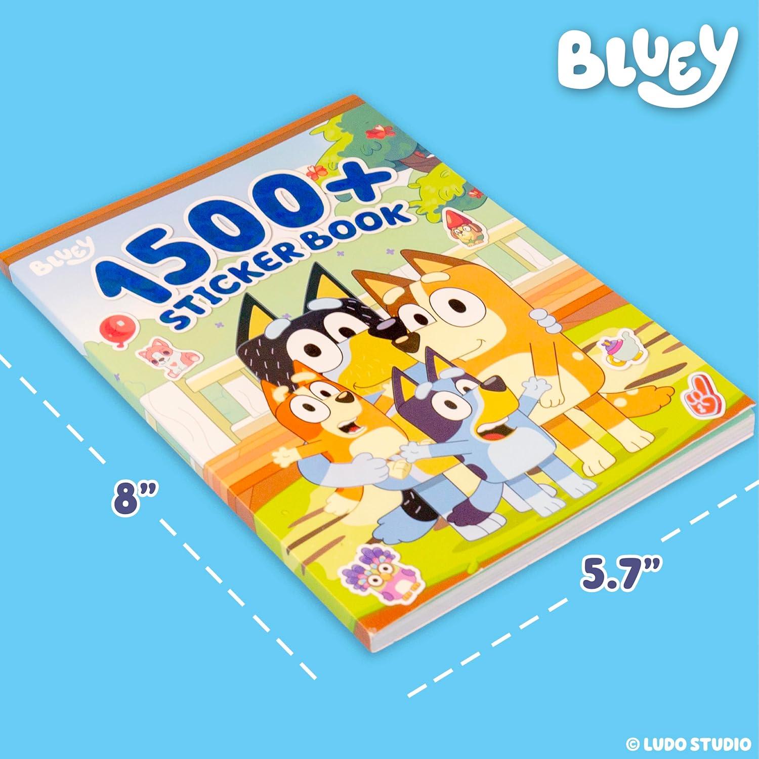 imageHorizon Group USA Sticker Book with Large and Small Sizes Kids Stationary for Water Bottle Notebooks and Party Favors 1500 Bluey
