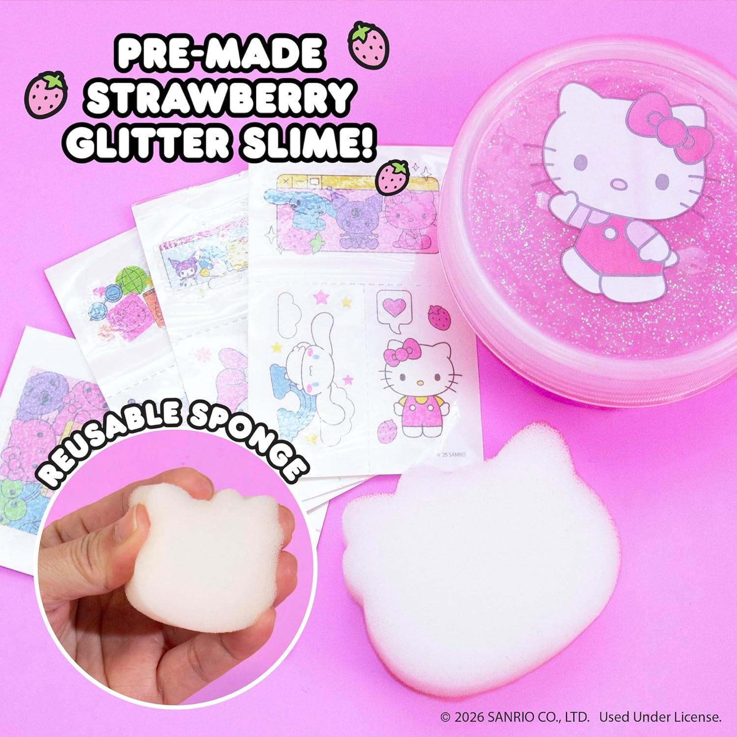 imageSLIMYGLOOP Tattoozee Bluey Tattoo Transfer Slime Kit Sensory Play for Kids Ages 6 Cotton Candy Scented Glitter TextureHello Kitty