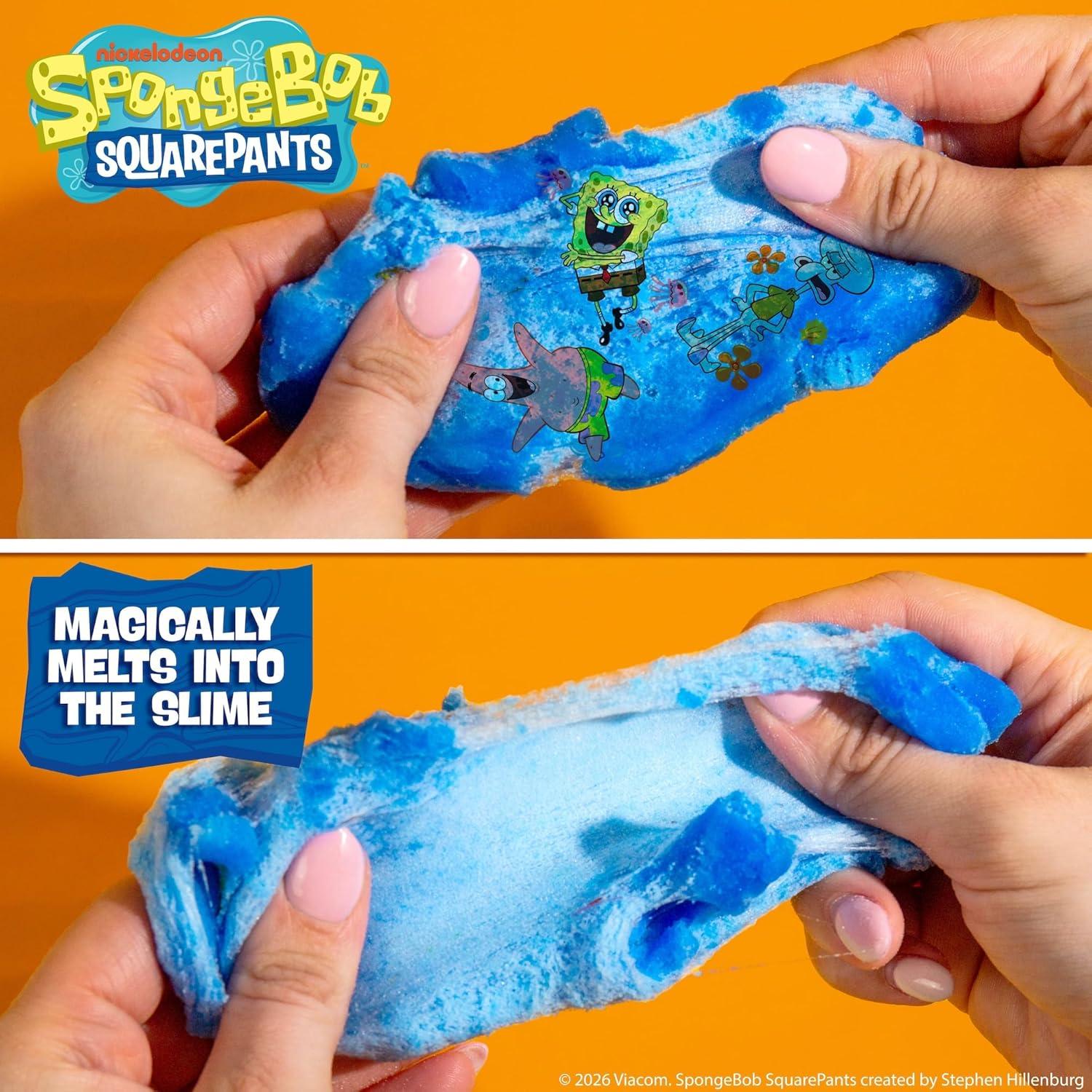 imageSLIMYGLOOP Tattoozee Bluey Tattoo Transfer Slime Kit Sensory Play for Kids Ages 6 Cotton Candy Scented Glitter TextureSpongebob Squarepants