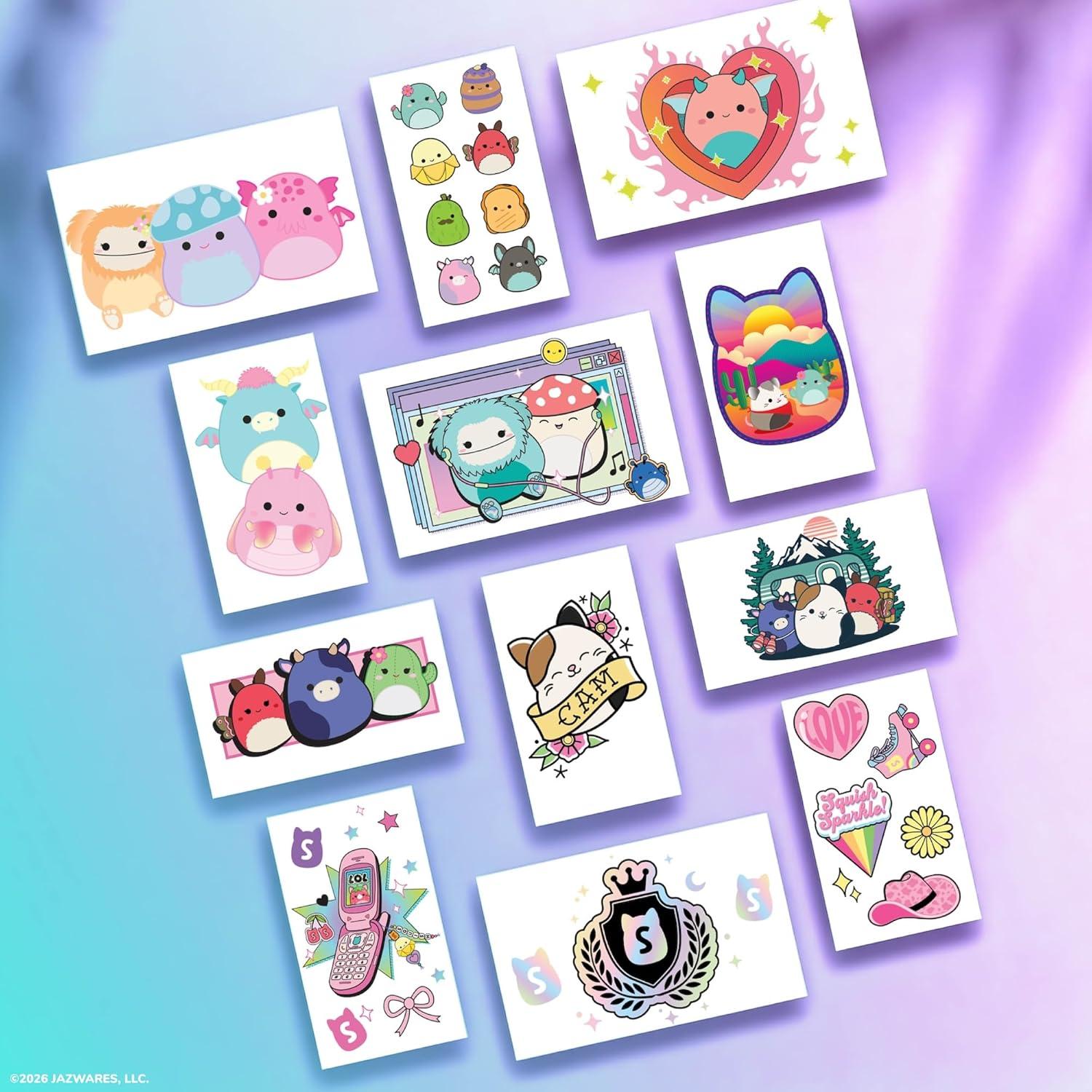 imageSLIMYGLOOP Tattoozee Bluey Tattoo Transfer Slime Kit Sensory Play for Kids Ages 6 Cotton Candy Scented Glitter TextureSquishmallows