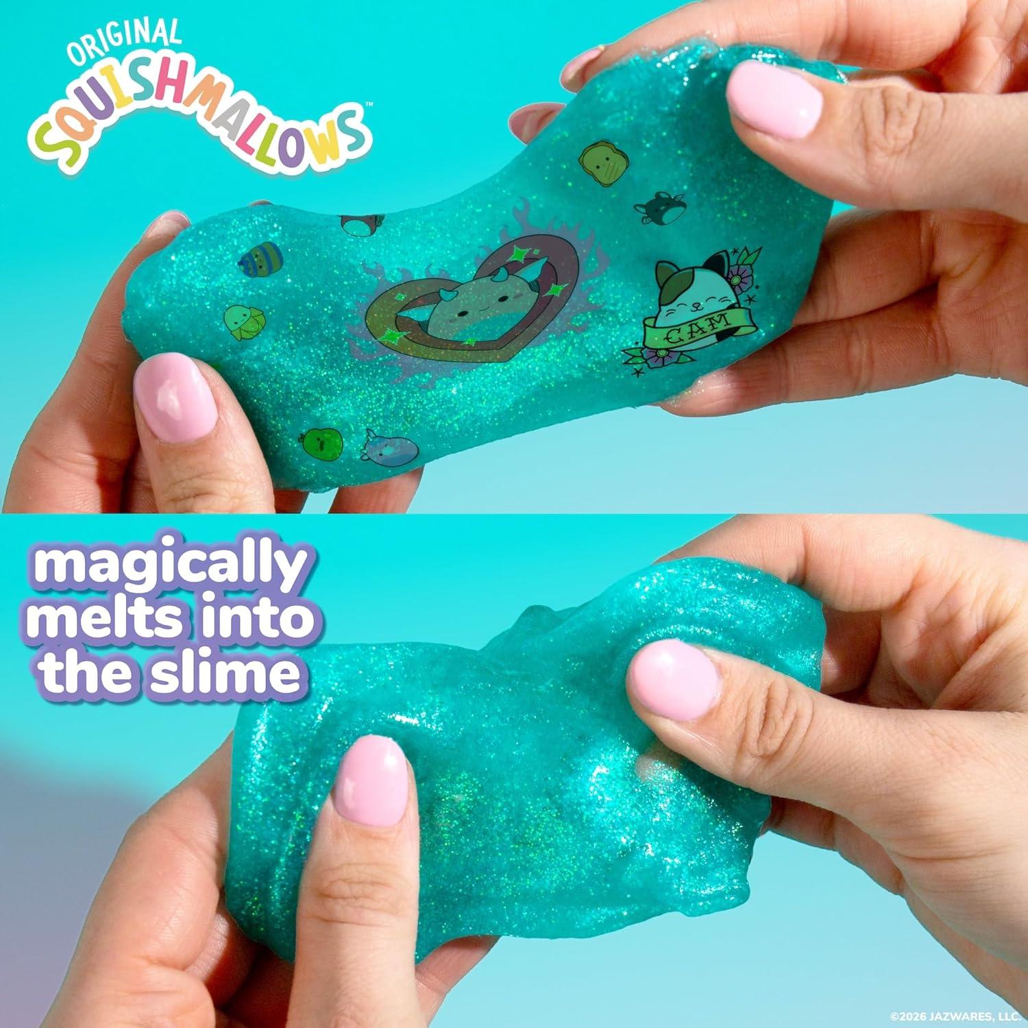 imageSLIMYGLOOP Tattoozee Bluey Tattoo Transfer Slime Kit Sensory Play for Kids Ages 6 Cotton Candy Scented Glitter TextureSquishmallows