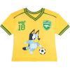 Bluey T-Shirt and Mesh Shorts Outfit Set Infant to Big Kid Sizes (12 Months – 10-12)(Yellow / Green)