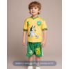Bluey T-Shirt and Mesh Shorts Outfit Set Infant to Big Kid Sizes (12 Months – 10-12)(Yellow / Green)