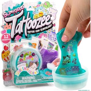 SLIMYGLOOP Tattoozee, Bluey Tattoo Transfer Slime Kit, Sensory Play for Kids Ages 6+, Cotton Candy Scented, Glitter Texture(Squishmallows)