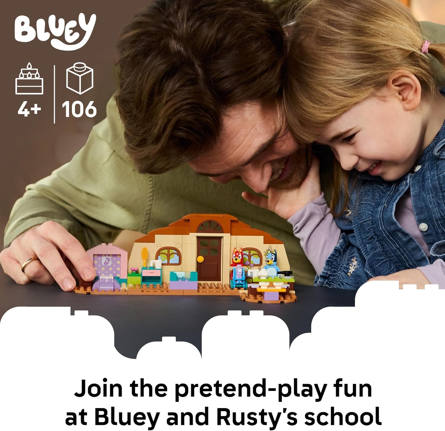 image:imageLEGO Bluey School with Rusty and Bluey Building Toy for Girls amp Boys Ages 4 Toddler Figures amp Playset Gift for Birthdays 11221