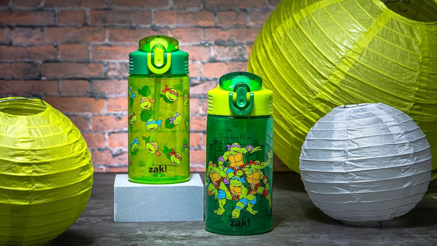image:imageZak Designs Bluey Sage Kids Water Bottle For School or Travel 16oz Durable Plastic Water Bottle With Straw Handle and LeakProof PopUp Spout Cover 2Pack Set Bluey amp BingoTeenage Mutant Ninja Turtles