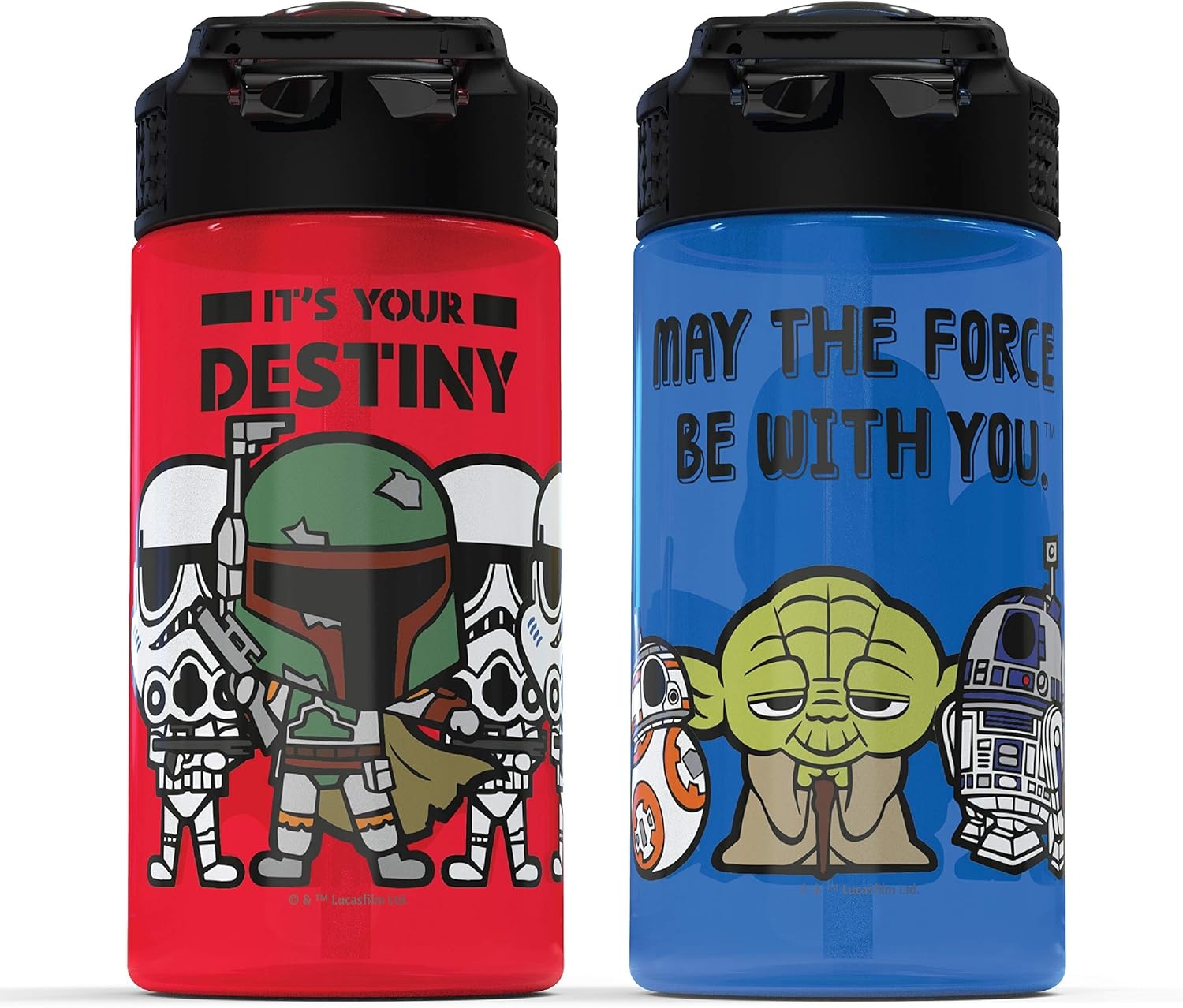 image:imageZak Designs Bluey Sage Kids Water Bottle For School or Travel 16oz Durable Plastic Water Bottle With Straw Handle and LeakProof PopUp Spout Cover 2Pack Set Bluey amp BingoDarth Vader Bottle 2pk