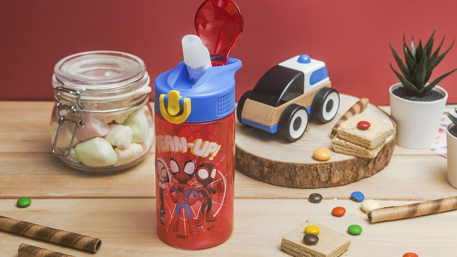image:imageZak Designs Bluey Sage Kids Water Bottle For School or Travel 16oz Durable Plastic Water Bottle With Straw Handle and LeakProof PopUp Spout Cover 2Pack Set Bluey amp BingoSpidey and His Amazing Friends 2pk
