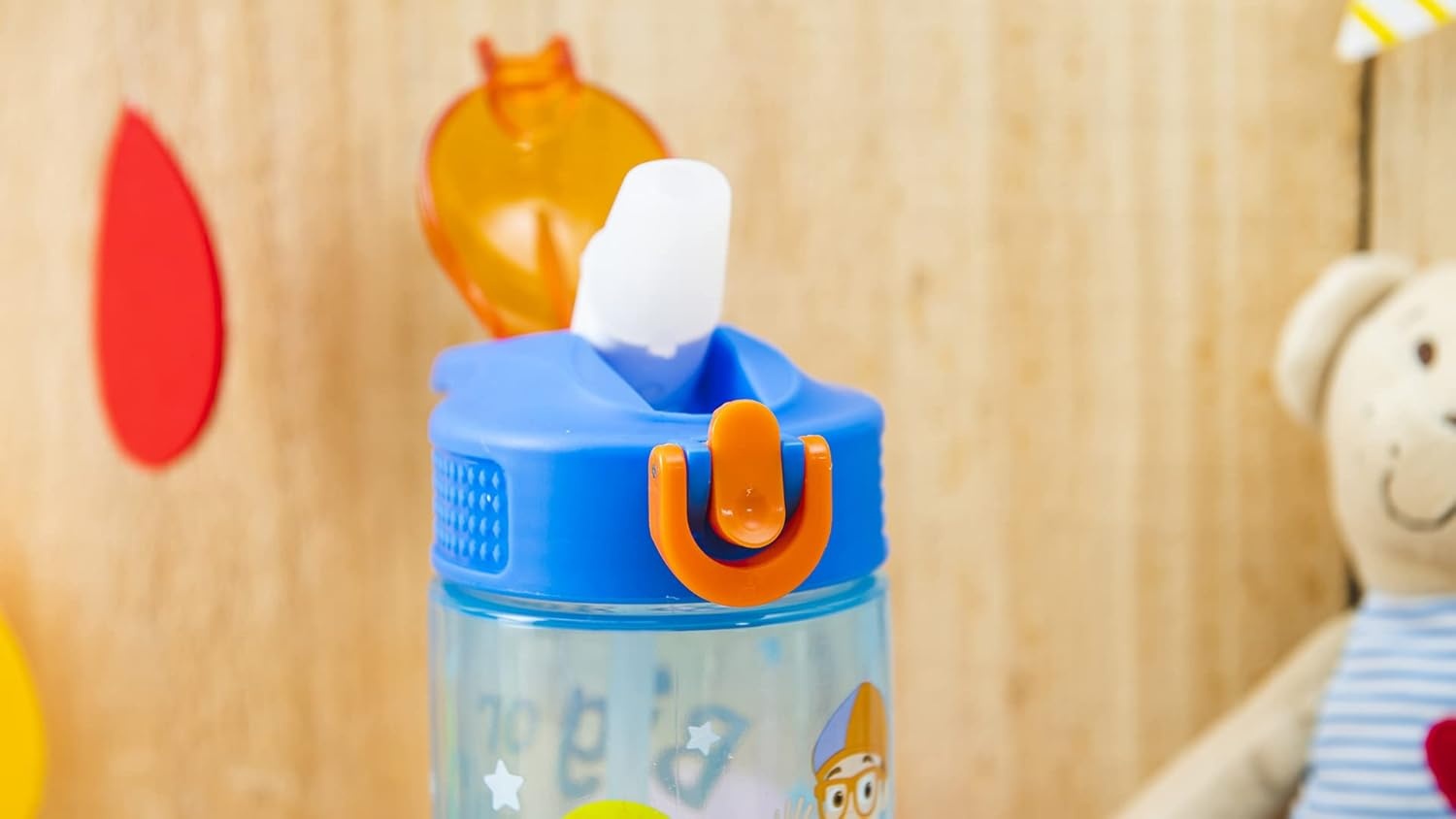 image:imageZak Designs Bluey Sage Kids Water Bottle For School or Travel 16oz Durable Plastic Water Bottle With Straw Handle and LeakProof PopUp Spout Cover 2Pack Set Bluey amp BingoBlippi 2pk
