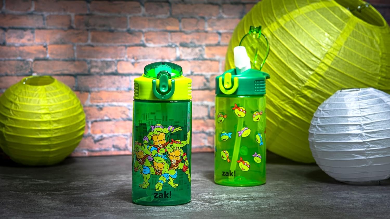 image:imageZak Designs Bluey Sage Kids Water Bottle For School or Travel 16oz Durable Plastic Water Bottle With Straw Handle and LeakProof PopUp Spout Cover 2Pack Set Bluey amp BingoTeenage Mutant Ninja Turtles