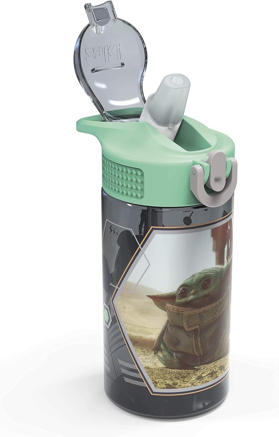image:imageZak Designs Bluey Sage Kids Water Bottle For School or Travel 16oz Durable Plastic Water Bottle With Straw Handle and LeakProof PopUp Spout Cover 2Pack Set Bluey amp BingoBaby Yoda Bottle 2pk