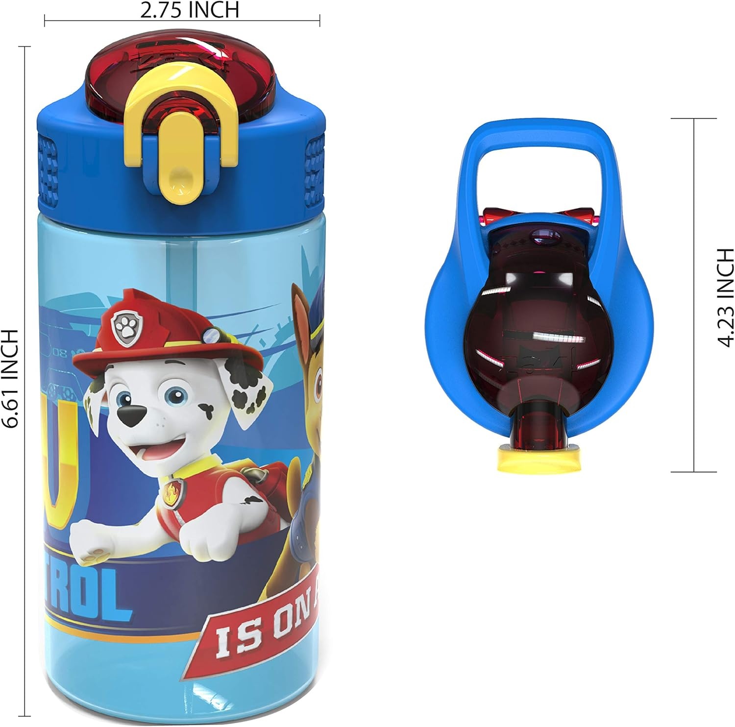 image:imageZak Designs Bluey Sage Kids Water Bottle For School or Travel 16oz Durable Plastic Water Bottle With Straw Handle and LeakProof PopUp Spout Cover 2Pack Set Bluey amp BingoPaw Patrol Marshall Bottle 2pk