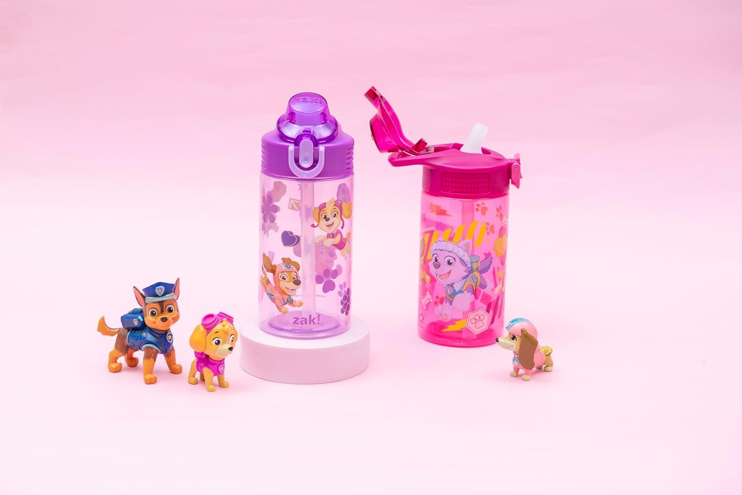 image:imageZak Designs Bluey Sage Kids Water Bottle For School or Travel 16oz Durable Plastic Water Bottle With Straw Handle and LeakProof PopUp Spout Cover 2Pack Set Bluey amp BingoPAW Patrol Skye Friends