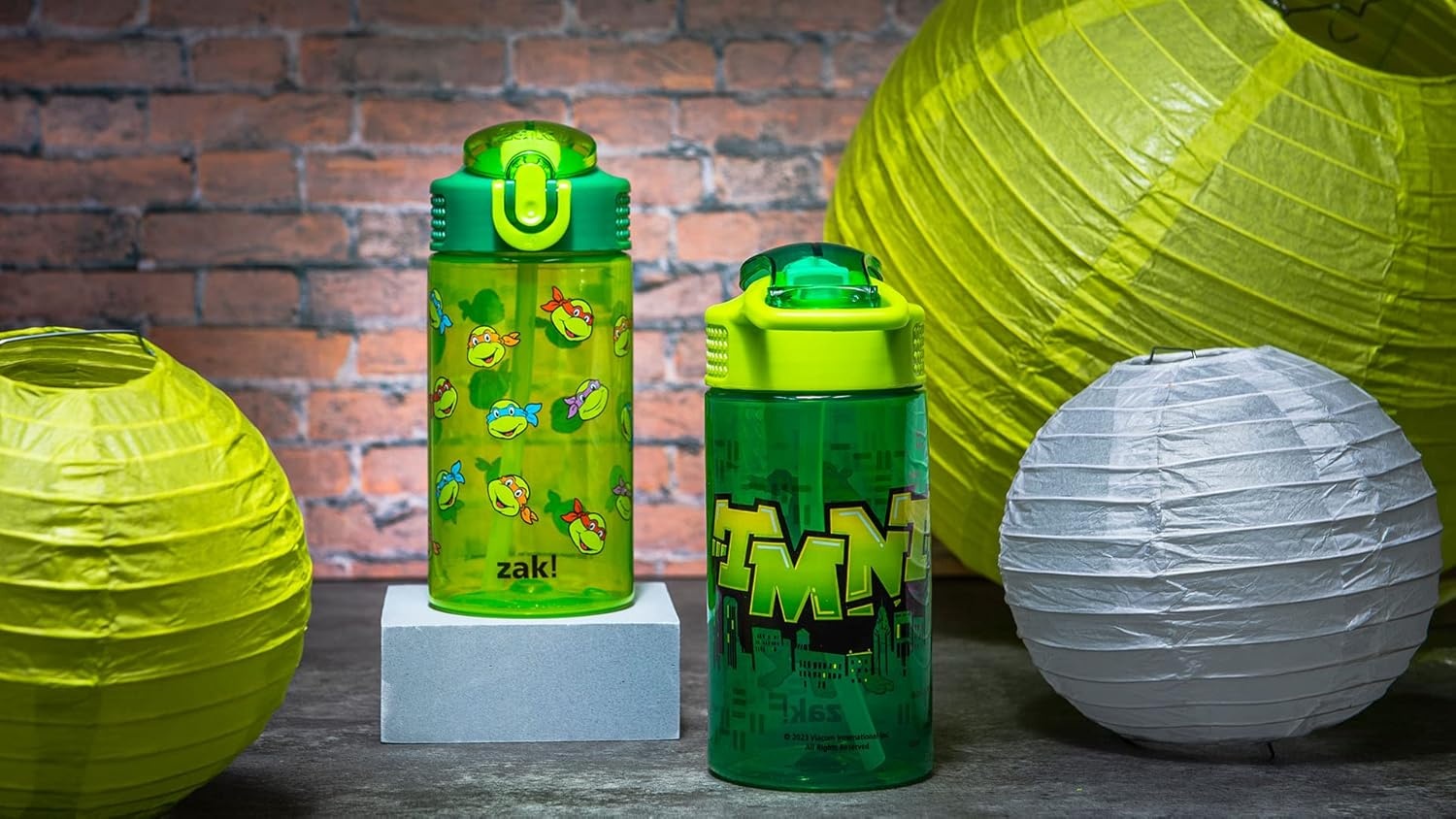 image:imageZak Designs Bluey Sage Kids Water Bottle For School or Travel 16oz Durable Plastic Water Bottle With Straw Handle and LeakProof PopUp Spout Cover 2Pack Set Bluey amp BingoTeenage Mutant Ninja Turtles