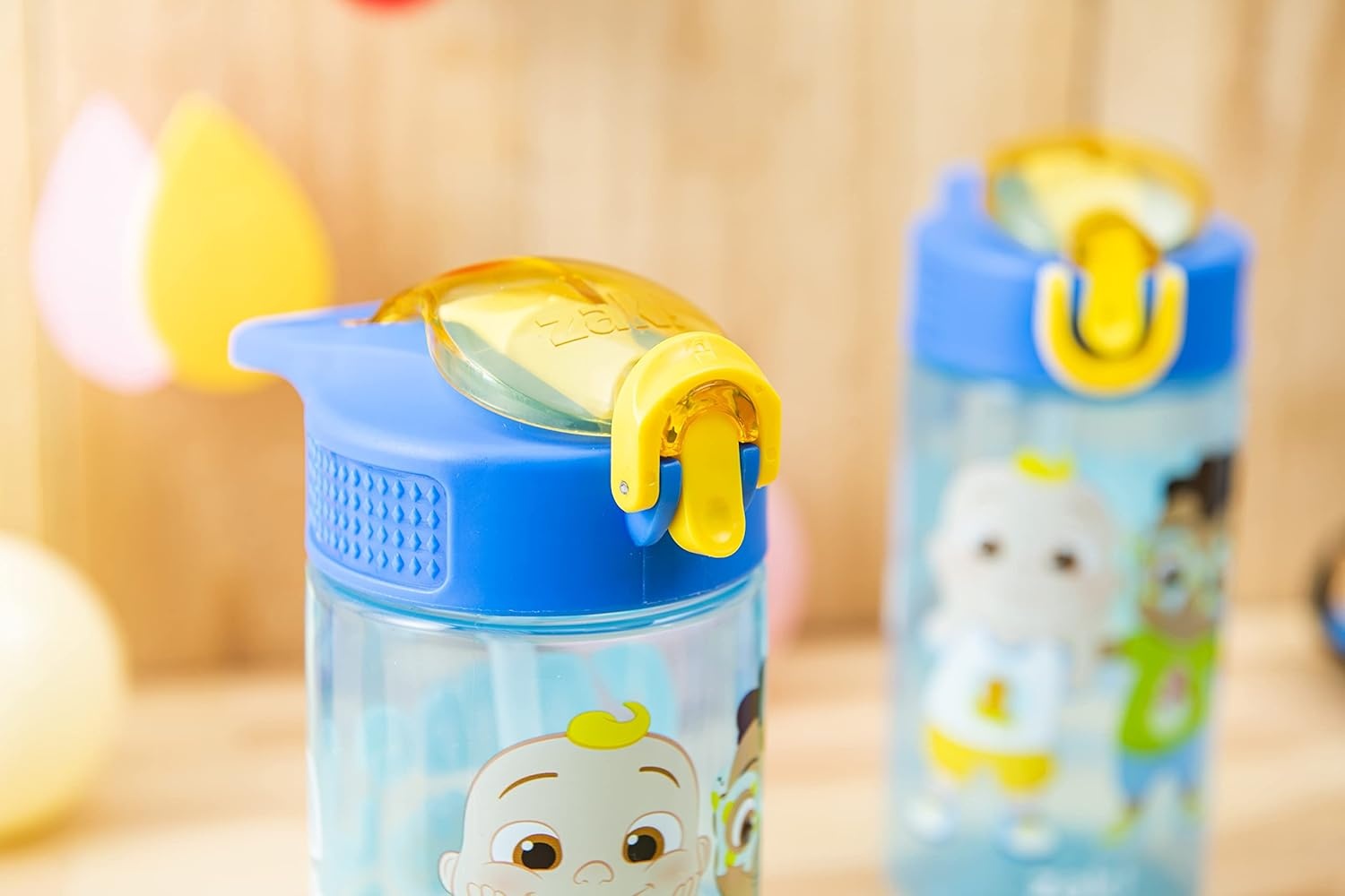 image:imageZak Designs Bluey Sage Kids Water Bottle For School or Travel 16oz Durable Plastic Water Bottle With Straw Handle and LeakProof PopUp Spout Cover 2Pack Set Bluey amp BingoCoComelon 2pk
