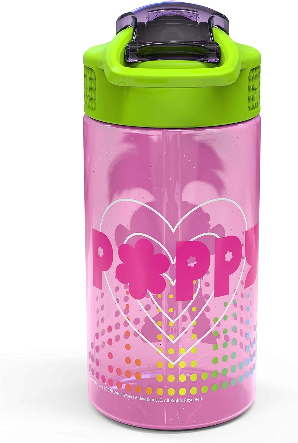 image:imageZak Designs Bluey Sage Kids Water Bottle For School or Travel 16oz Durable Plastic Water Bottle With Straw Handle and LeakProof PopUp Spout Cover 2Pack Set Bluey amp BingoTrolls 2 Bottle 2pk
