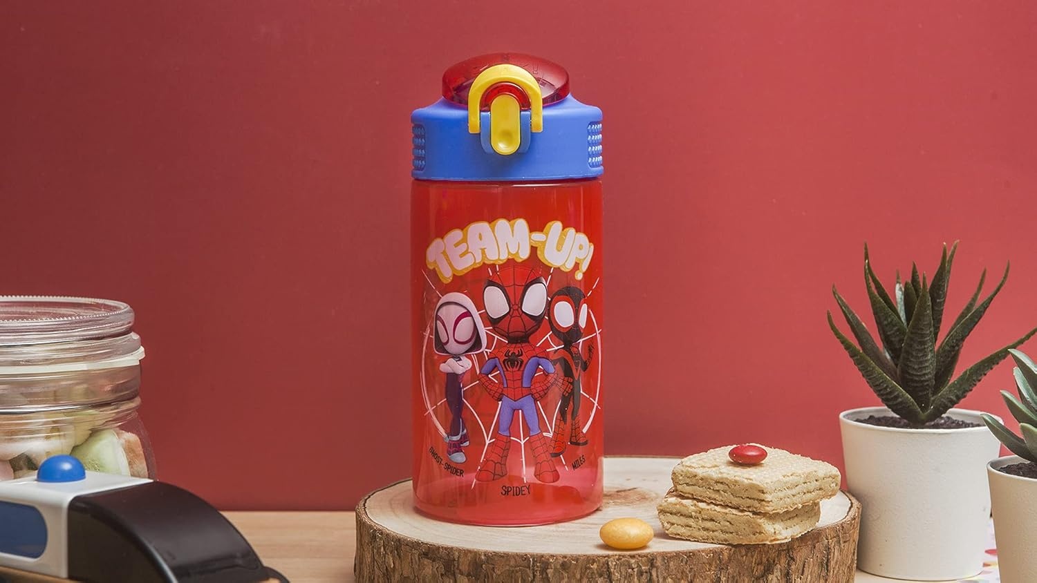 image:imageZak Designs Bluey Sage Kids Water Bottle For School or Travel 16oz Durable Plastic Water Bottle With Straw Handle and LeakProof PopUp Spout Cover 2Pack Set Bluey amp BingoSpidey and His Amazing Friends 2pk