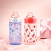 Zak Designs Bluey Sage Kids Water Bottle For School or Travel, 16oz Durable Plastic Water Bottle With Straw, Handle, and Leak-Proof, Pop-Up Spout Cover, 2-Pack Set (Bluey & Bingo)(Berry and Bows)