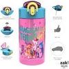 Zak Designs Bluey Sage Kids Water Bottle For School or Travel, 16oz Durable Plastic Water Bottle With Straw, Handle, and Leak-Proof, Pop-Up Spout Cover, 2-Pack Set (Bluey & Bingo)(My Little Pony 2pk)