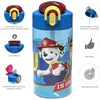 Zak Designs Bluey Sage Kids Water Bottle For School or Travel, 16oz Durable Plastic Water Bottle With Straw, Handle, and Leak-Proof, Pop-Up Spout Cover, 2-Pack Set (Bluey & Bingo)(Paw Patrol Marshall Bottle 2pk)