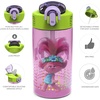 Zak Designs Bluey Sage Kids Water Bottle For School or Travel, 16oz Durable Plastic Water Bottle With Straw, Handle, and Leak-Proof, Pop-Up Spout Cover, 2-Pack Set (Bluey & Bingo)(Trolls 2 Bottle 2pk)