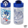 Zak Designs Bluey Sage Kids Water Bottle For School or Travel, 16oz Durable Plastic Water Bottle With Straw, Handle, and Leak-Proof, Pop-Up Spout Cover, 2-Pack Set (Bluey & Bingo)(Sonic  Tails)