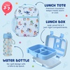 Bentgo + BLUEY 3-Piece Lunchtime Trio Set – Leak-Proof Kids Prints 5-Compartment Bento Lunch Box, Insulated Lightweight Tote Bag, & Durable Bite & Sip Water Bottle Bundle for Age 3+ (Hearts & Crafts)(Play Day)