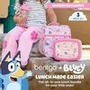 Bentgo + BLUEY 3-Piece Lunchtime Trio Set – Leak-Proof Kids Prints 5-Compartment Bento Lunch Box, Insulated Lightweight Tote Bag, & Durable Bite & Sip Water Bottle Bundle for Age 3+ (Hearts & Crafts)(Hearts & Crafts)