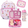 Bentgo + BLUEY 3-Piece Lunchtime Trio Set – Leak-Proof Kids Prints 5-Compartment Bento Lunch Box, Insulated Lightweight Tote Bag, & Durable Bite & Sip Water Bottle Bundle for Age 3+ (Hearts & Crafts)(Hearts & Crafts)