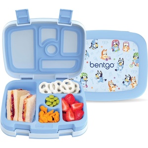 Bentgo + BLUEY Kids Prints Leak-Proof, 5-Compartment Bento-Style Kids Lunch Box – Ideal Portions Ages 3-7, Durable, Drop-Proof, Dishwasher Safe, PFAS & BPA-Free (Bluey & Bingo Play Day)(Bluey & Bingo Play Day)