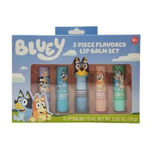 Bluey 5 Piece Flavored Lip Balm Set with Bluey Topper