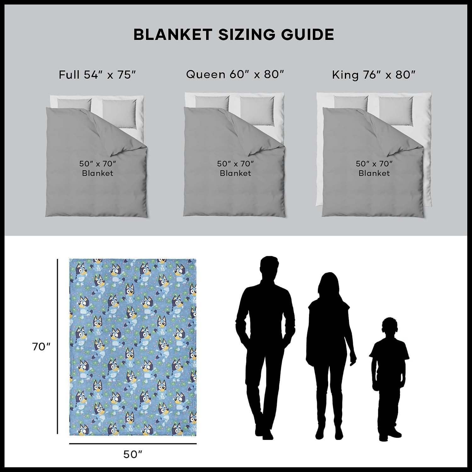 image:imageNorthwest Bluey Bunny Pup Throw Blanket Oversized Silk Touch Throw UltraSoft Lightweight Fleece Dcor 50 x 70 inchesBluey Time to Frolic
