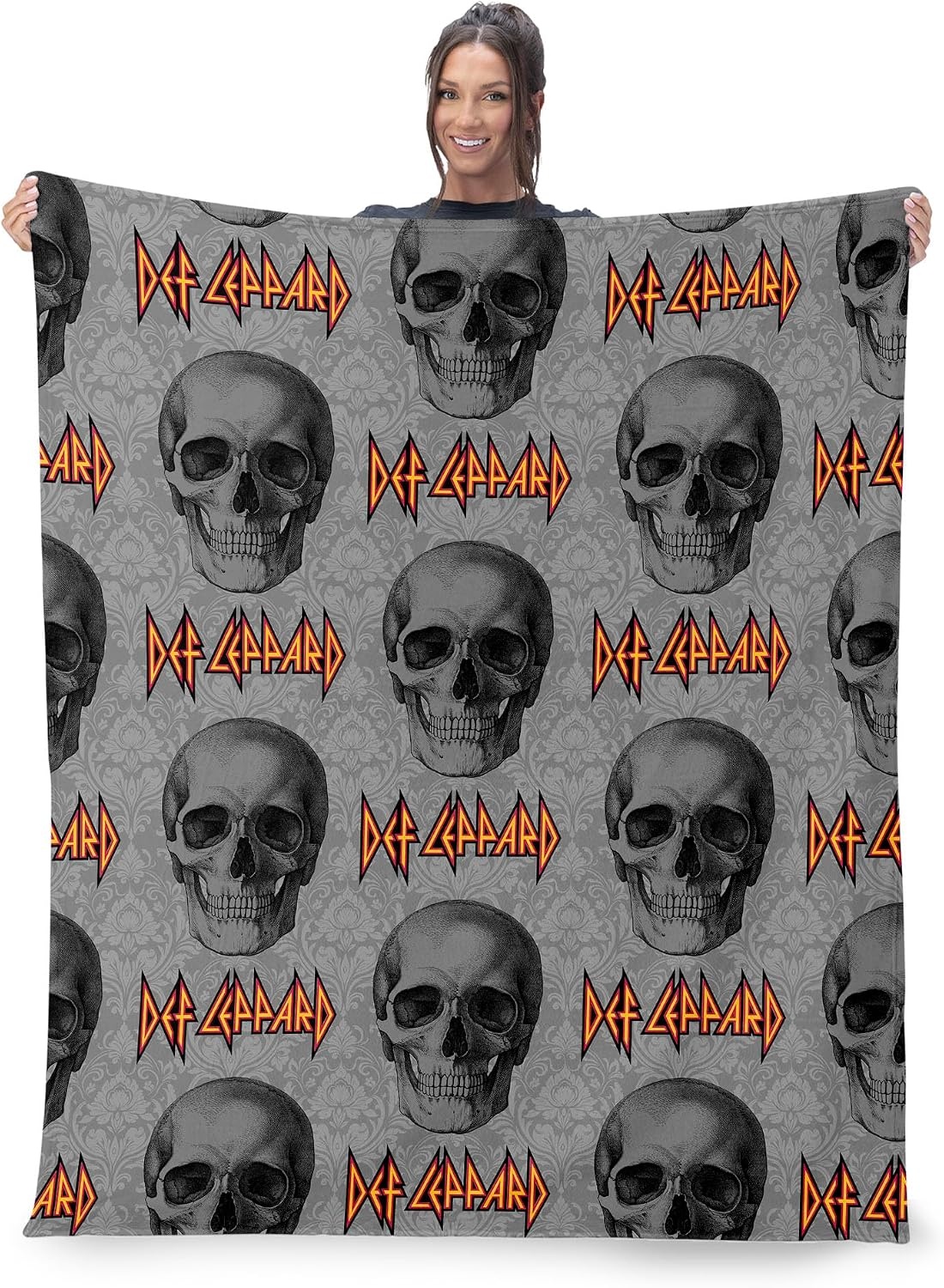 image:imageNorthwest Bluey Bunny Pup Throw Blanket Oversized Silk Touch Throw UltraSoft Lightweight Fleece Dcor 50 x 70 inchesDef Leppard Skull