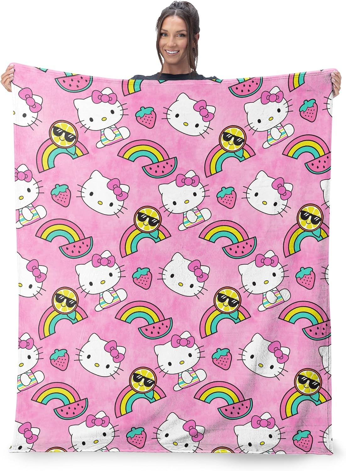 image:imageNorthwest Bluey Bunny Pup Throw Blanket Oversized Silk Touch Throw UltraSoft Lightweight Fleece Dcor 50 x 70 inchesHello Kitty Tie Dye Rainbow