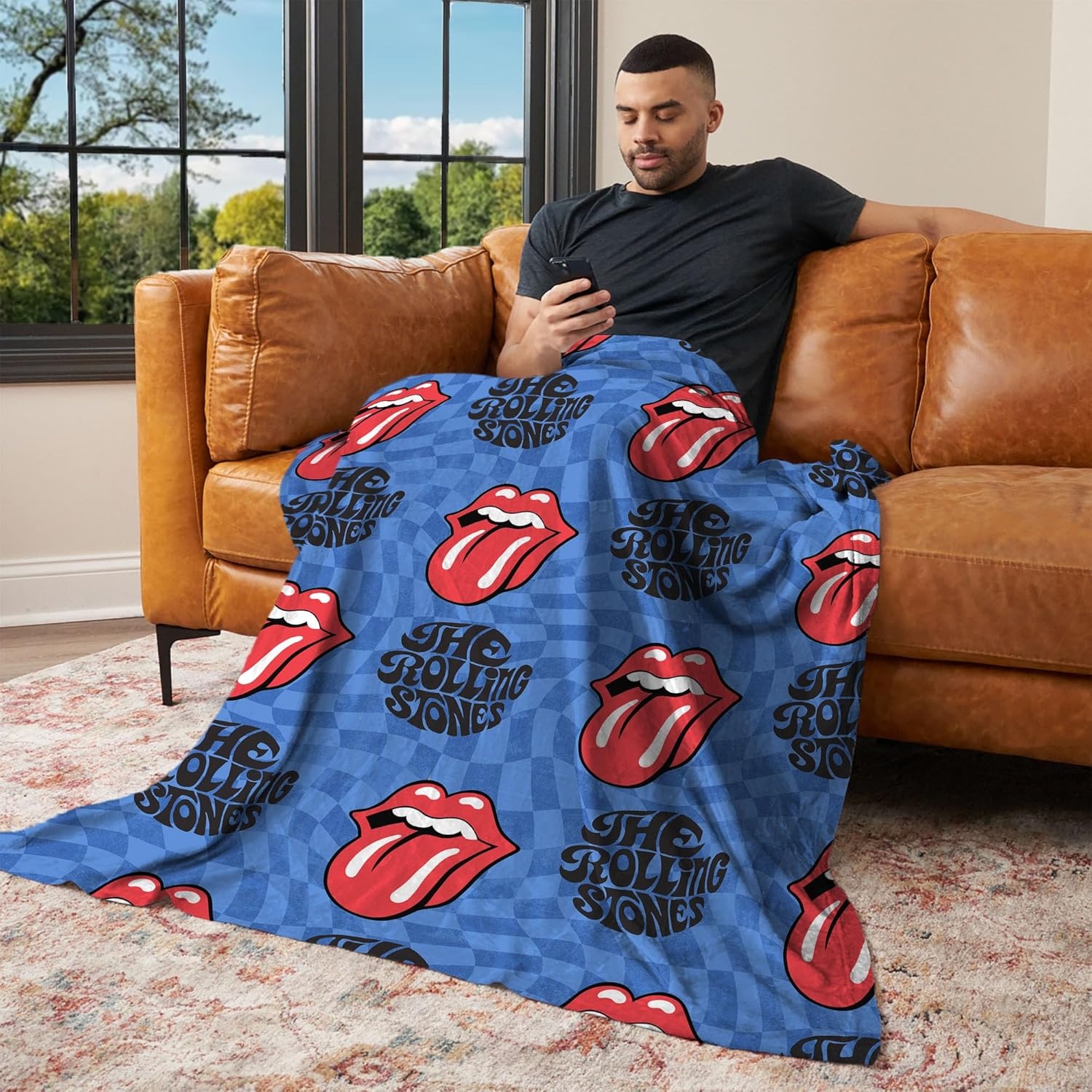 image:imageNorthwest Bluey Bunny Pup Throw Blanket Oversized Silk Touch Throw UltraSoft Lightweight Fleece Dcor 50 x 70 inchesThe Rolling Stones Checkered