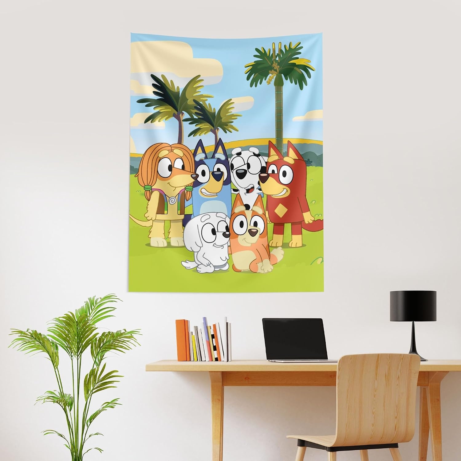 image:imageNorthwest Bluey Happy Explorers Wall Hanging Tapestry Nursery Playroom Decor Lightweight Washable Fade Resistant 40x57 inchesBluey Puppy Buddies