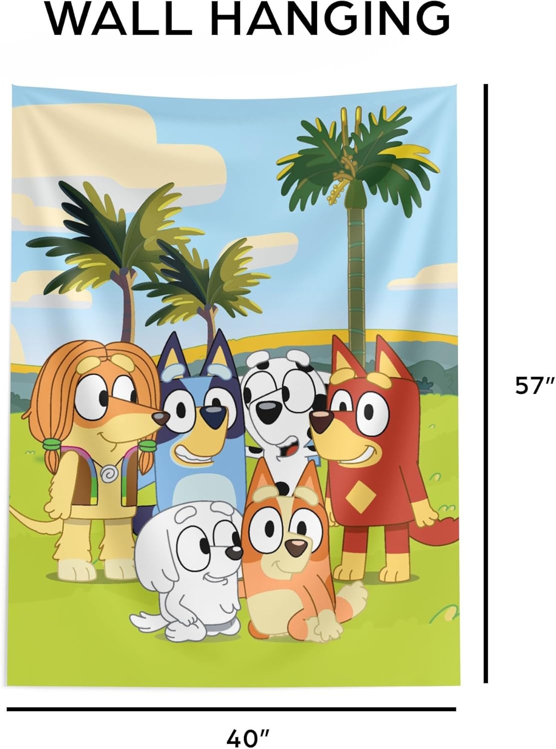 image:imageNorthwest Bluey Happy Explorers Wall Hanging Tapestry Nursery Playroom Decor Lightweight Washable Fade Resistant 40x57 inchesBluey Puppy Buddies