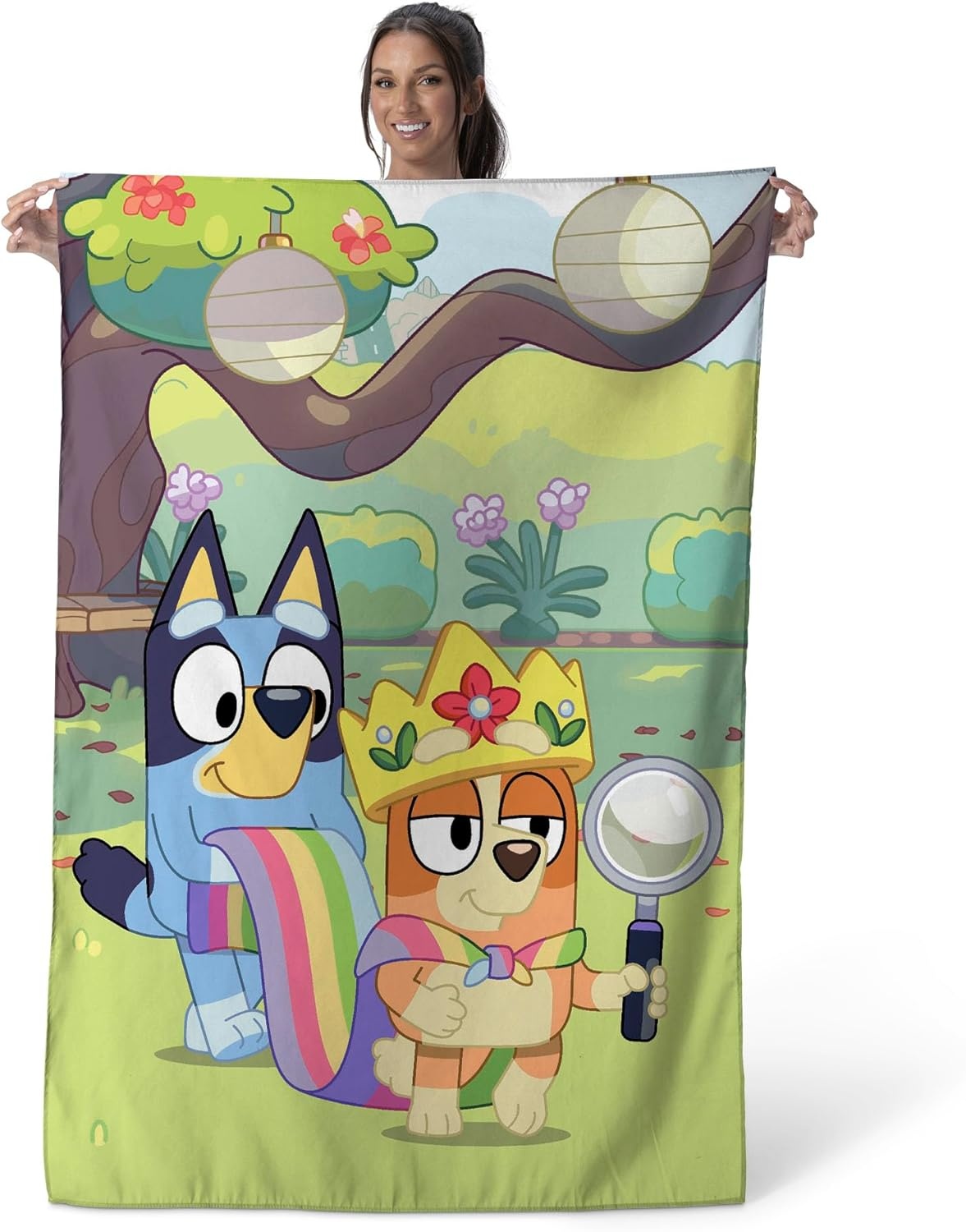 image:imageNorthwest Bluey Happy Explorers Wall Hanging Tapestry Nursery Playroom Decor Lightweight Washable Fade Resistant 40x57 inchesBluey Queen Bingo