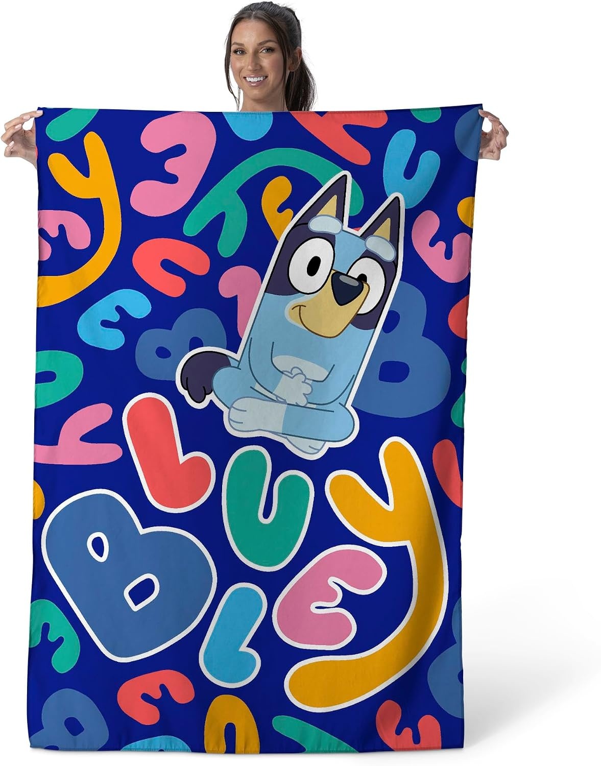 image:imageNorthwest Bluey Happy Explorers Wall Hanging Tapestry Nursery Playroom Decor Lightweight Washable Fade Resistant 40x57 inchesBluey Spelling Bluey