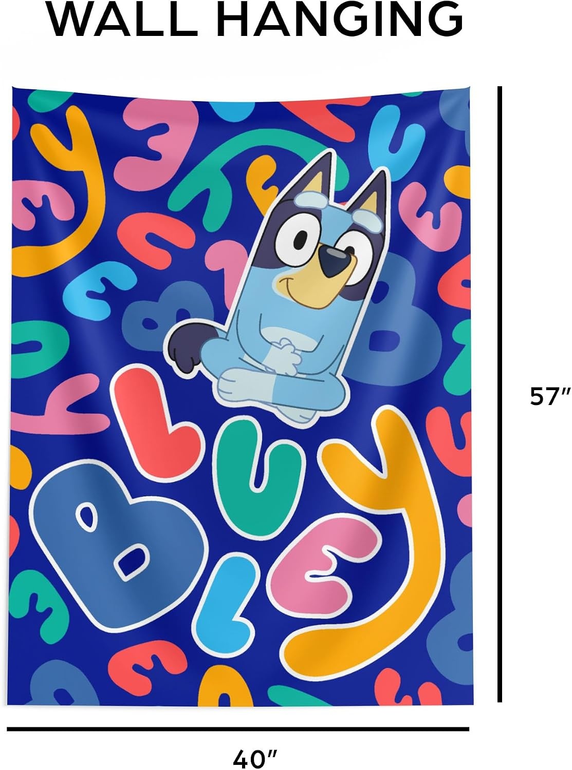 image:imageNorthwest Bluey Happy Explorers Wall Hanging Tapestry Nursery Playroom Decor Lightweight Washable Fade Resistant 40x57 inchesBluey Spelling Bluey