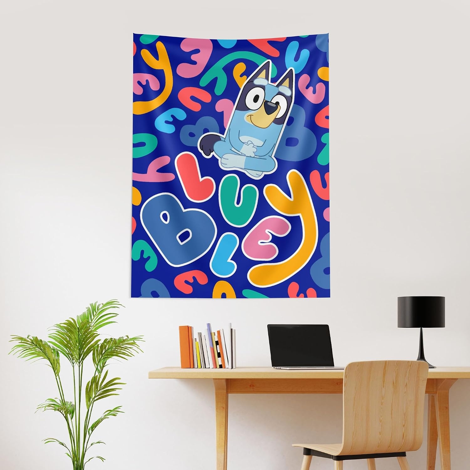 image:imageNorthwest Bluey Happy Explorers Wall Hanging Tapestry Nursery Playroom Decor Lightweight Washable Fade Resistant 40x57 inchesBluey Spelling Bluey