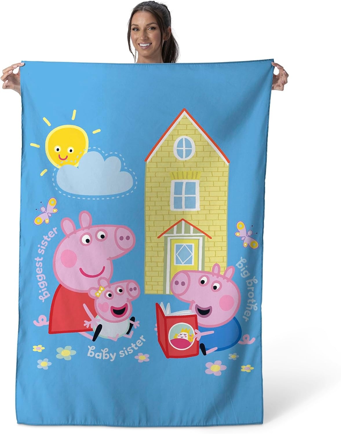 image:imageNorthwest Bluey Happy Explorers Wall Hanging Tapestry Nursery Playroom Decor Lightweight Washable Fade Resistant 40x57 inchesPeppa Pig Sibling Time